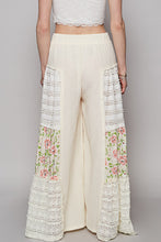 Load image into Gallery viewer, POL Double Gauze Pants with Floral and Open Knit Panels in Natural
