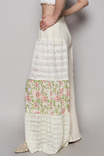 Load image into Gallery viewer, POL Double Gauze Pants with Floral and Open Knit Panels in Natural
