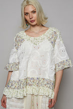 Load image into Gallery viewer, POL Textured Top with Floral Print Details in Off White
