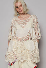 Load image into Gallery viewer, POL OVERSIZED Open Knit Crochet Top in Natural
