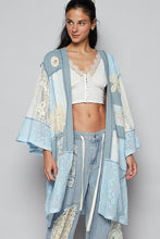 Load image into Gallery viewer, POL Open Front Mixed Cardigan with Patches in Sky Blue
