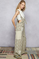 POL Floral Print Jumpsuit in Grey Multi