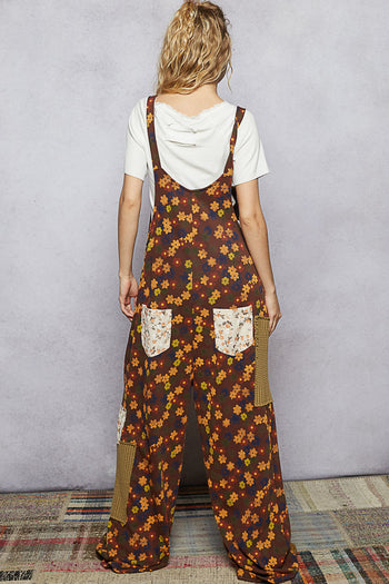 POL Floral Print Jumpsuit in Choco Multi