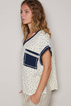 Load image into Gallery viewer, POL Floral Print Double Gauze Top in Cream/Indigo
