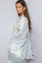 Load image into Gallery viewer, POL Mixed Media Patchwork Top in Cloud Blue
