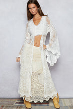 Load image into Gallery viewer, POL Long Sheer Embroidered Crochet Cardigan in White
