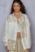 Load image into Gallery viewer, POL Mixed Media Patchwork Top in Natural
