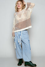 Load image into Gallery viewer, POL Open Knit Crochet Hooded Top in Beige

