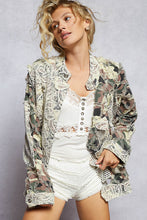 Load image into Gallery viewer, POL Twill Motorcycle Jacket with Mesh and Lace Accents in Camo
