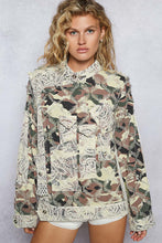 Load image into Gallery viewer, POL Twill Motorcycle Jacket with Mesh and Lace Accents in Camo
