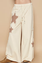 Load image into Gallery viewer, POL Solid Color French Terry Pants with Star Patches in Cream Beige
