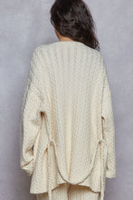 Load image into Gallery viewer, POL Solid Color Open Front Cable Knit Cardigan in Powder Cream
