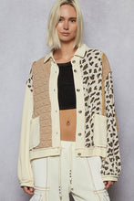 Load image into Gallery viewer, POL Contrasting Print Thermal Knit and Quilted Jacket in Cream Multi
