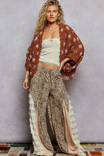 Load image into Gallery viewer, POL Chenille Crochet Open Front Cardigan in Brick/Latte
