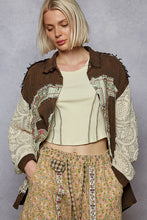 Load image into Gallery viewer, POL Double Stitched Gauze Top with Lace and Patch Details in Black
