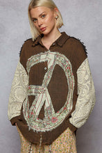 Load image into Gallery viewer, POL Double Stitched Gauze Top with Lace and Patch Details in Black
