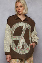 Load image into Gallery viewer, POL Double Stitched Gauze Top with Lace and Patch Details in Black
