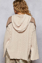 Load image into Gallery viewer, POL French Terry Top with Contrasting Sleeve and Lace Up Details in Rust Charcoal
