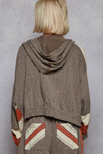 Load image into Gallery viewer, POL Color Block Hooded Jacket in Charcoal

