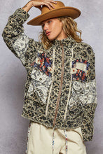 Load image into Gallery viewer, POL Leopard and Lace Studded Jacket in Sand Leopard
