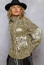 Load image into Gallery viewer, POL Leopard and Lace Studded Jacket in Tan Leopard
