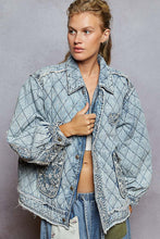 Load image into Gallery viewer, POL Quilted Twill Jacket in Denim
