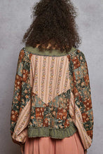 Load image into Gallery viewer, POL Mixed Print Peasant Top in Charcoal Multi

