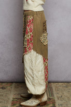 Load image into Gallery viewer, POL Double Gauze Joggers with Mixed Patchwork Details in Dried Herb ON ORDER
