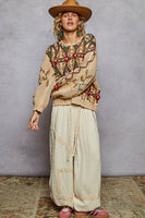 POL 3D Detailed Aztec Knit Sweater in Mocha Mousse ON ORDER