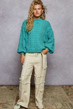 Load image into Gallery viewer, POL Solid Color Knit Chenille Sweater in Aqua Teal ON ORDER
