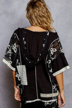 Load image into Gallery viewer, POL Ribbed Knit and Lace Top with Mixed Patches in Black ON ORDER
