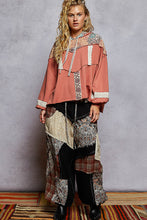 Load image into Gallery viewer, POL French Terry and Print Patch Hooded Top in Ginger Spice
