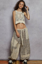 Load image into Gallery viewer, POL Woven Leopard Print Patchwork Joggers in Almond

