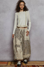 Load image into Gallery viewer, POL Woven Leopard Print Patchwork Joggers in Almond
