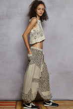 Load image into Gallery viewer, POL Woven Leopard Print Patchwork Joggers in Almond
