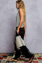 Load image into Gallery viewer, POL Ribbed Knit and Lace Joggers with Mixed Patches in Black ON ORDER
