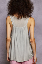 Load image into Gallery viewer, POL Floral Crochet Lace tank Top in Dove Grey
