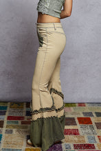 Load image into Gallery viewer, POL Denim Jeans with Double Ruffle Gauze and Ruffles in Latte
