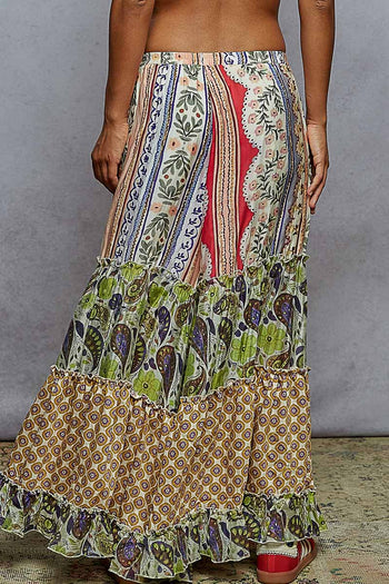 POL Mixed Print Woven Pants in Purple Multi