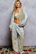 Load image into Gallery viewer, POL Textured Floral and Lace Jacket in Powder Blue
