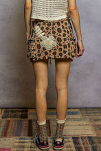 Load image into Gallery viewer, POL Printed Terry Knit Mini Skirt with Crochet Details in Sand Leo
