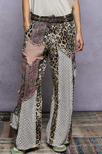 Load image into Gallery viewer, POL Relaxed Fit Twill Patchwork Pants in Leopard/Purple

