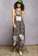 Load image into Gallery viewer, POL Printed Corduroy Overalls with Mixed Patches in Black Multi
