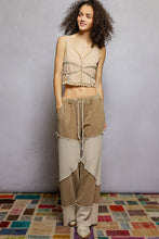 Load image into Gallery viewer, POL Contrasting French Terry and Thermal Knit Pants in Dusty Choco
