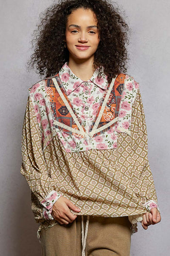 POL Mix n Match Printed Top in Pink Floral