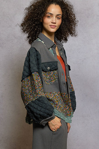 POL Mix N Match A-Line Jacket in Charcoal