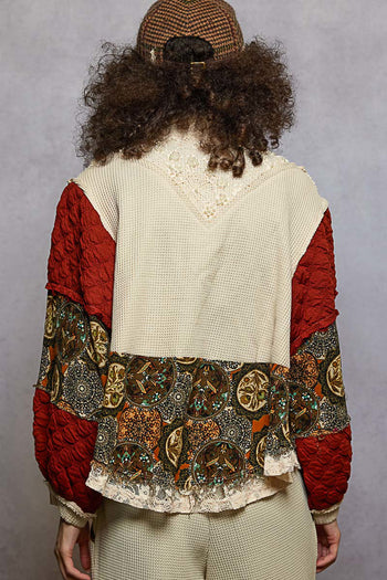 POL Mix N Match A-Line Jacket in Oatmeal Brick