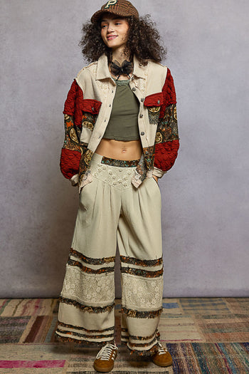 POL Mix N Match A-Line Jacket in Oatmeal Brick