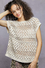 Load image into Gallery viewer, POL Short Sleeve Crochet Top in Natural
