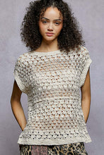 Load image into Gallery viewer, POL Short Sleeve Crochet Top in Natural
